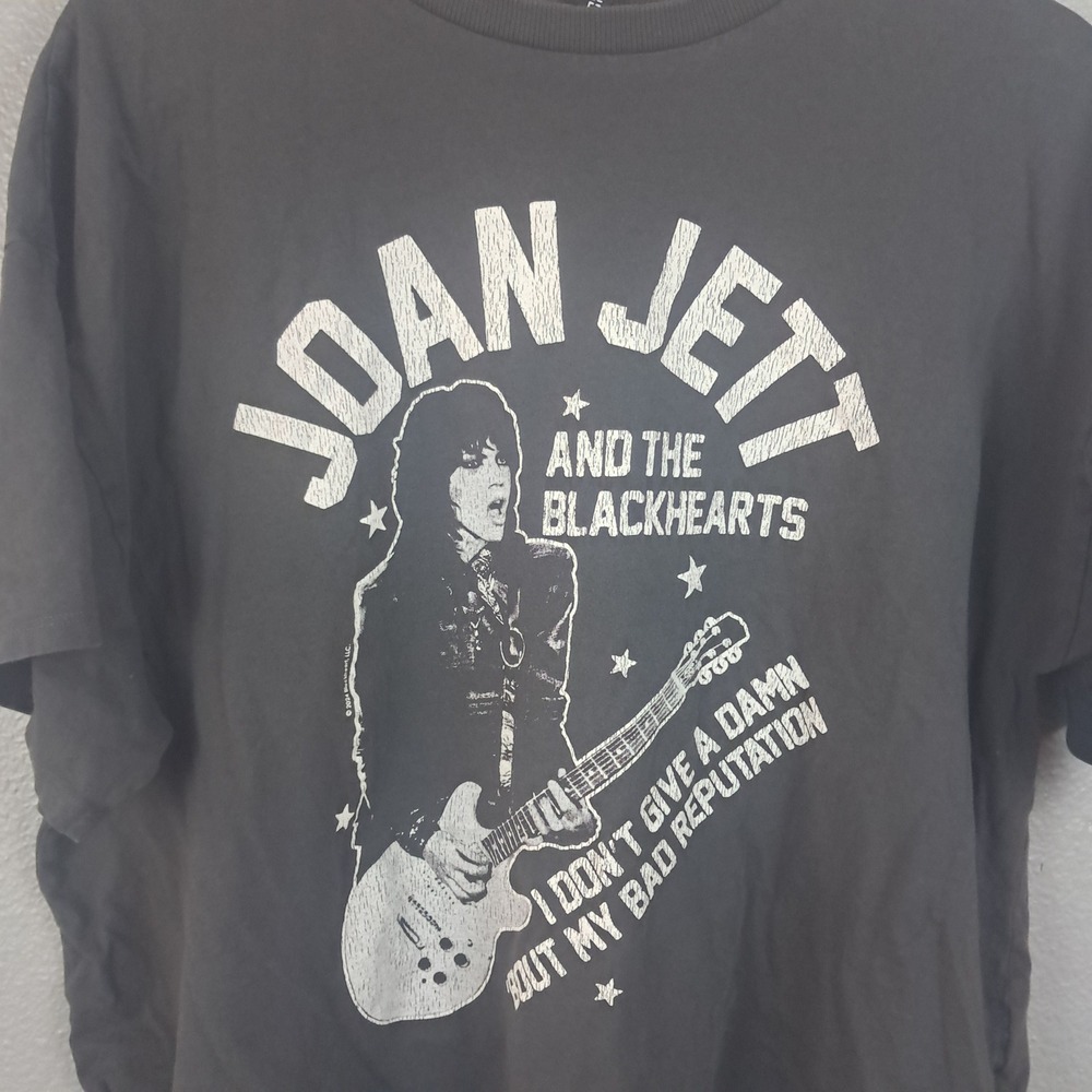 H&M Divided Joan Jett Blackhearts Graphic T-Shirt Charcoal Gray M Bad Reputation